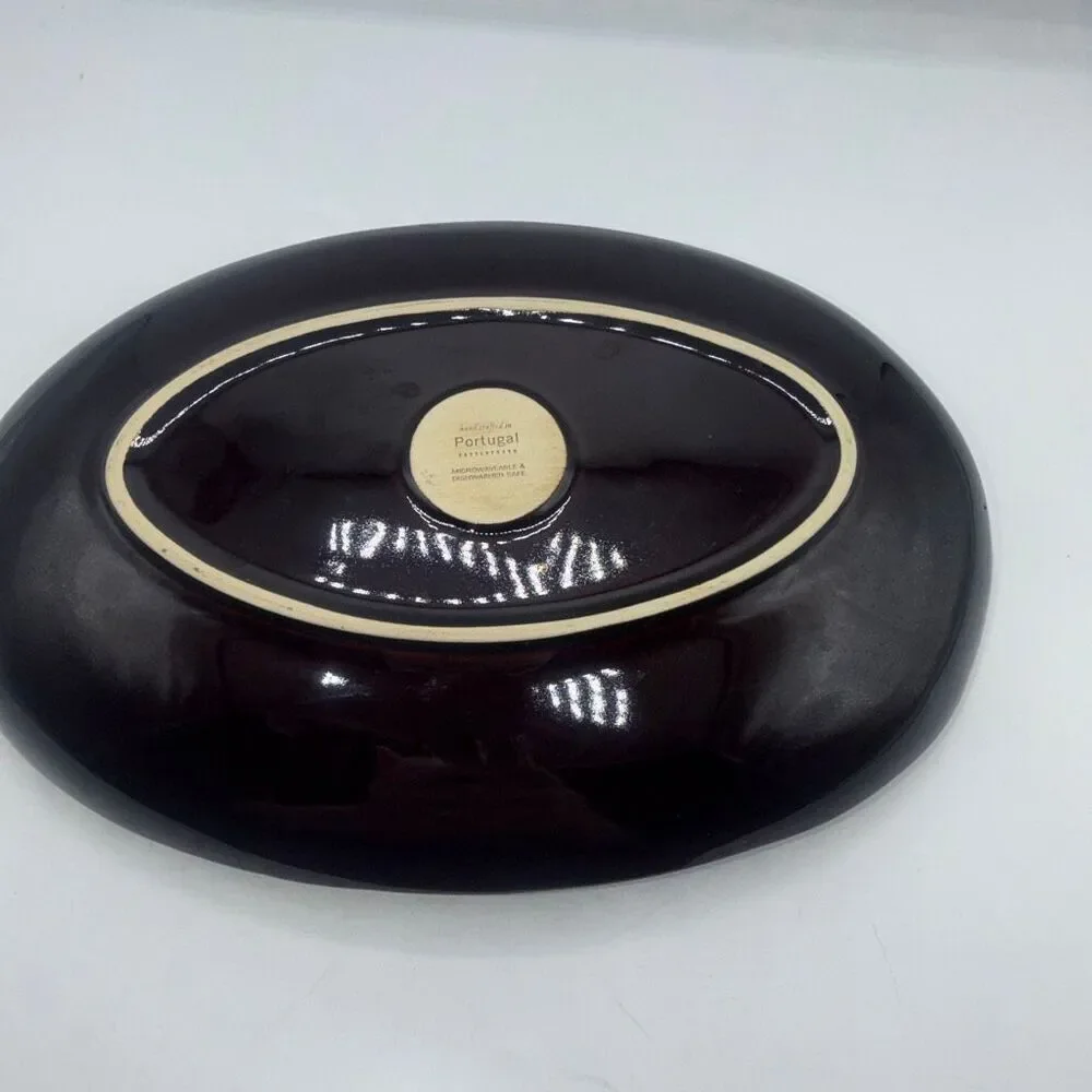 POTTERY BARN Brown Speckle Glaze Serving Platter- 14” x 9.5”
